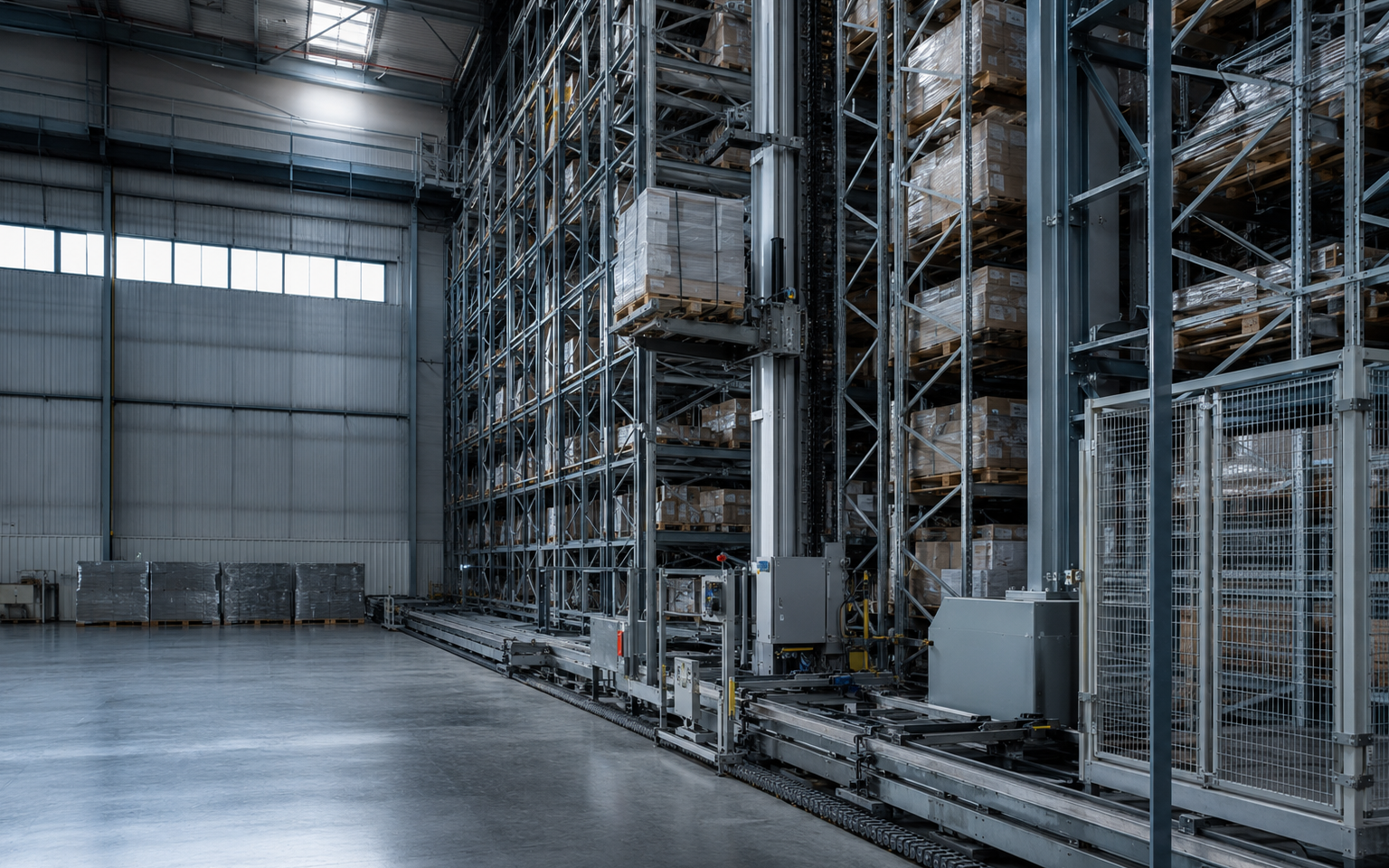 American industrial automated pallet warehouse